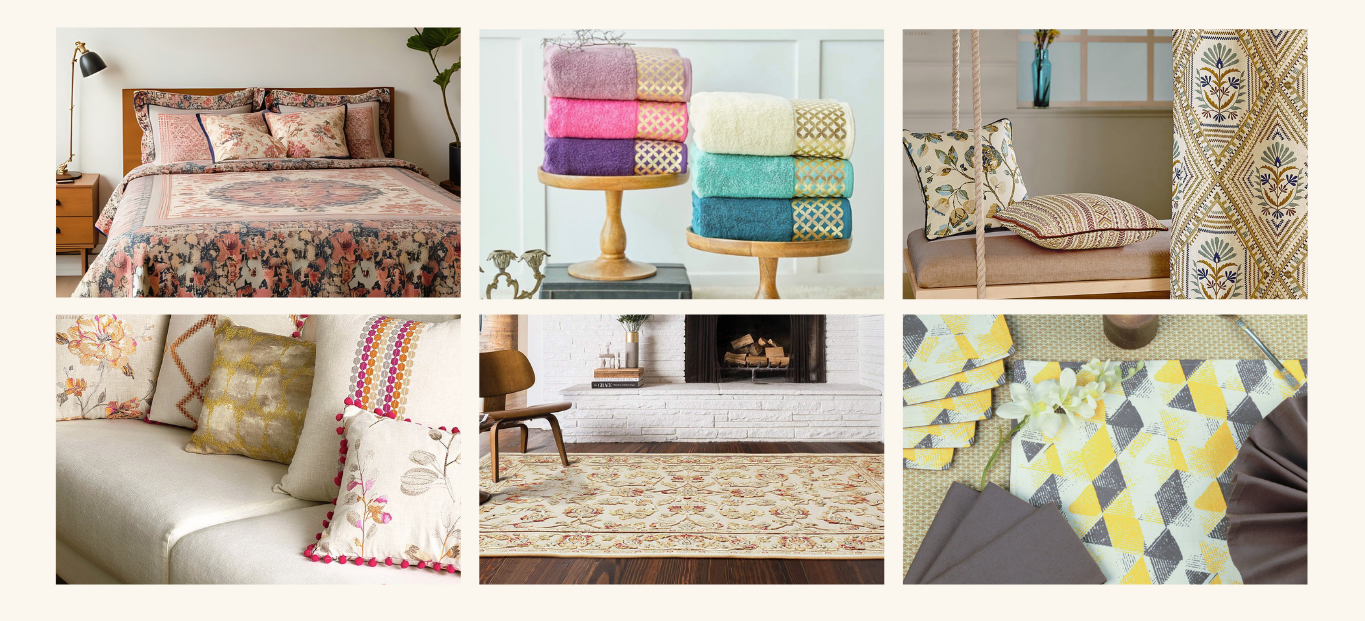 Bedsheets Towels Curtains Cushion Carpet Pillow Blanket